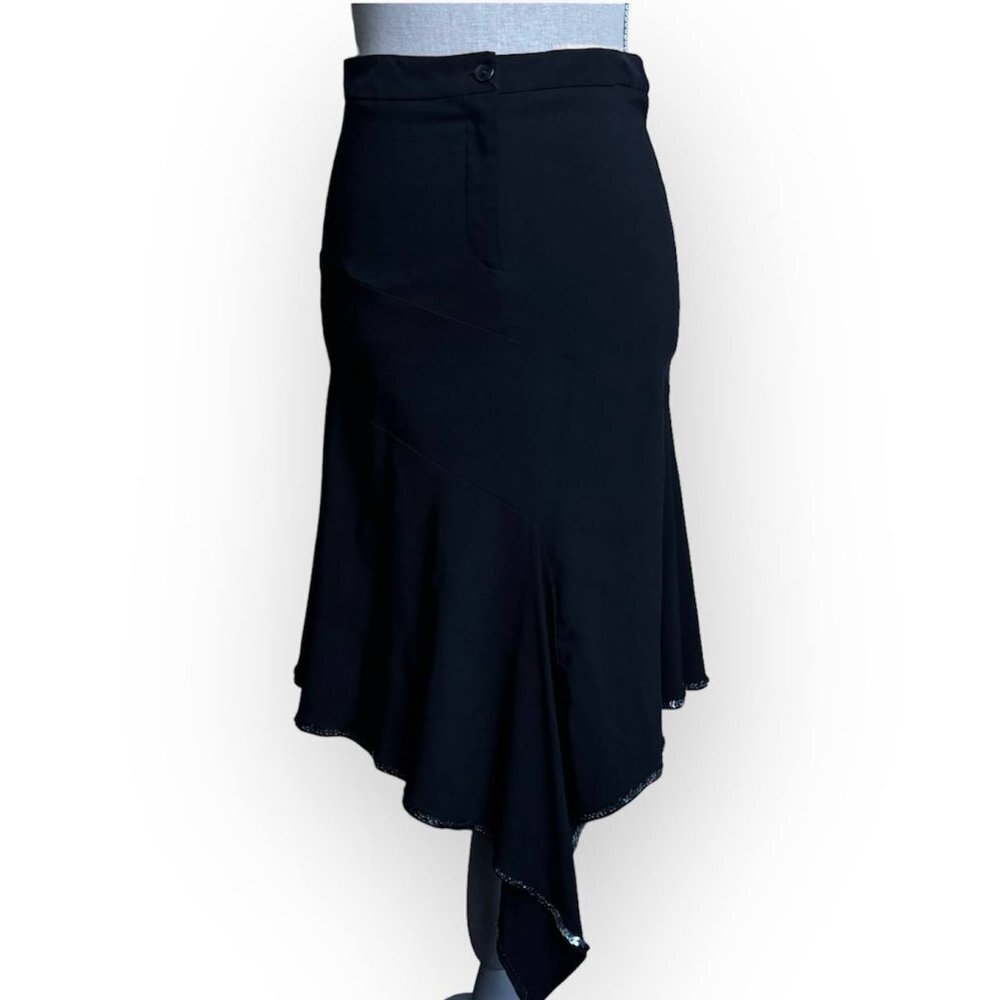 Asymmetrical Multiway Skirt With Sequins Trimmed Bottom - Size Small